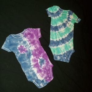 Tie-dye baby onesies